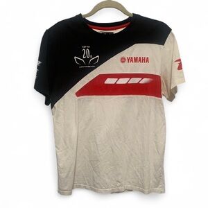 Yamaha Racing White Red Black Short Sleeve Tee Shirt